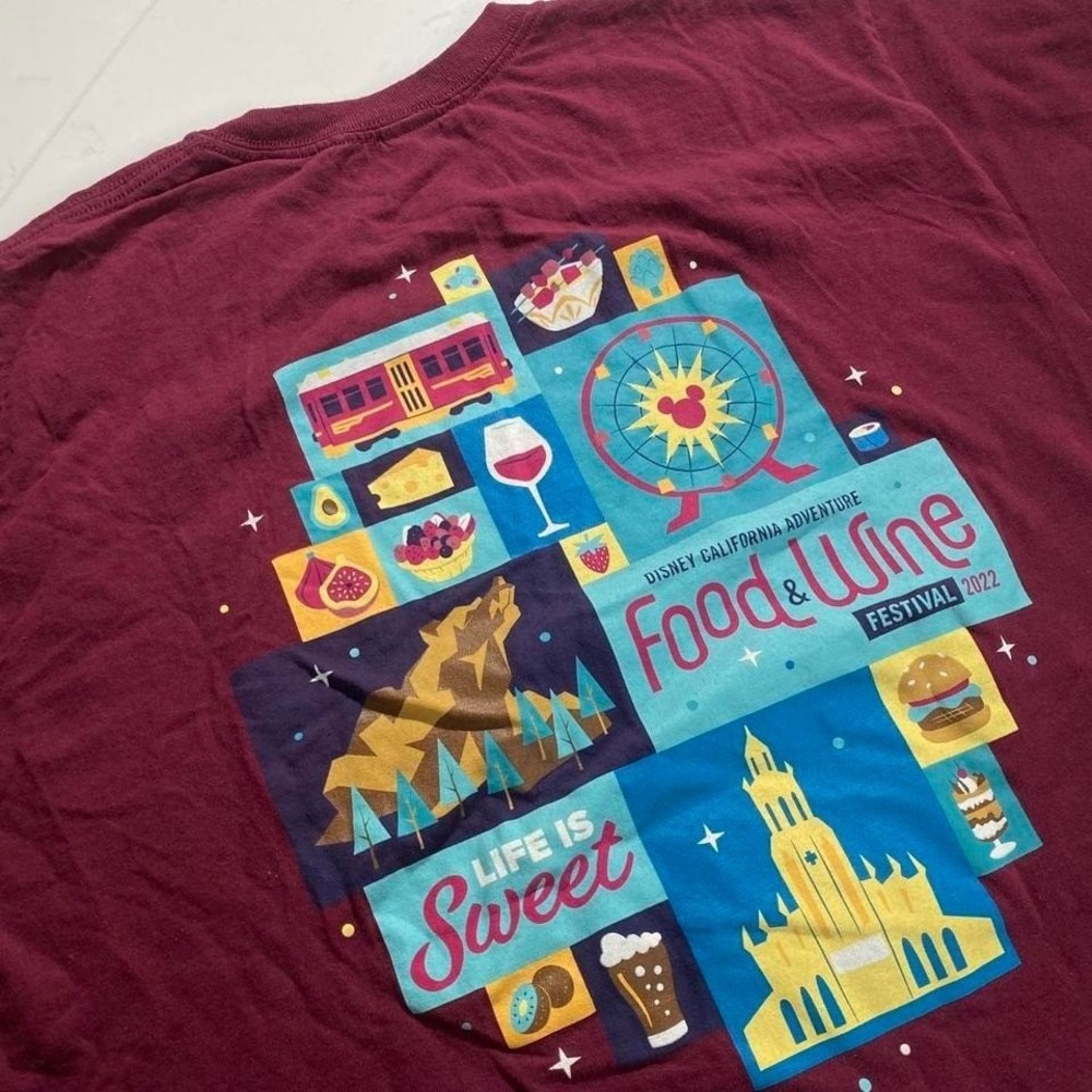 Disney California Adventure Food & Wine Festival 2022 T-Shirt‎ Mens Large